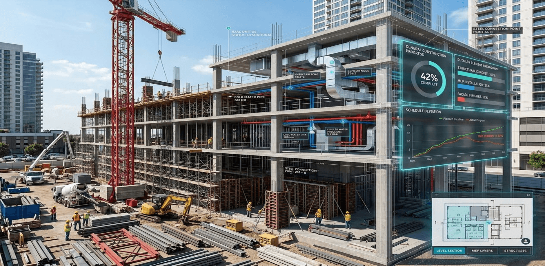 Modelo BIM coordinado para un proyecto de construcción digital