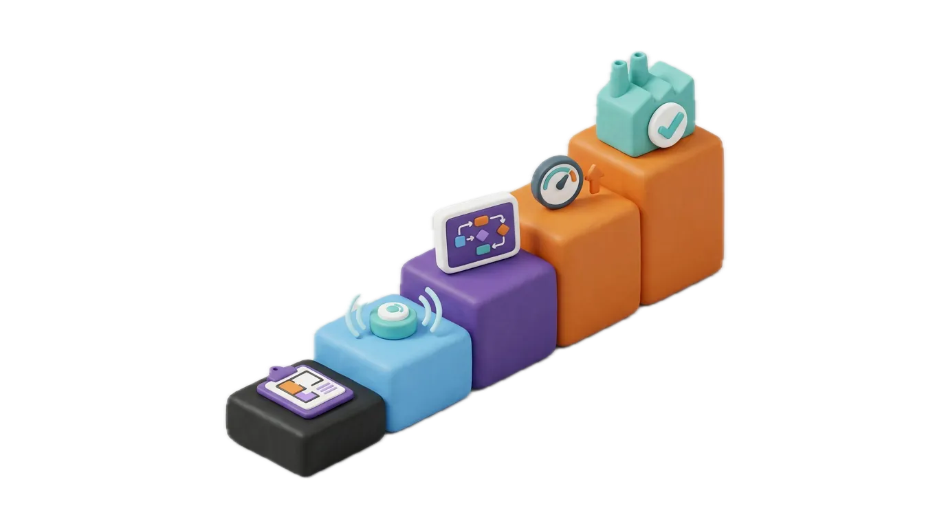 Four-step staircase: document, connect, simulate and optimize