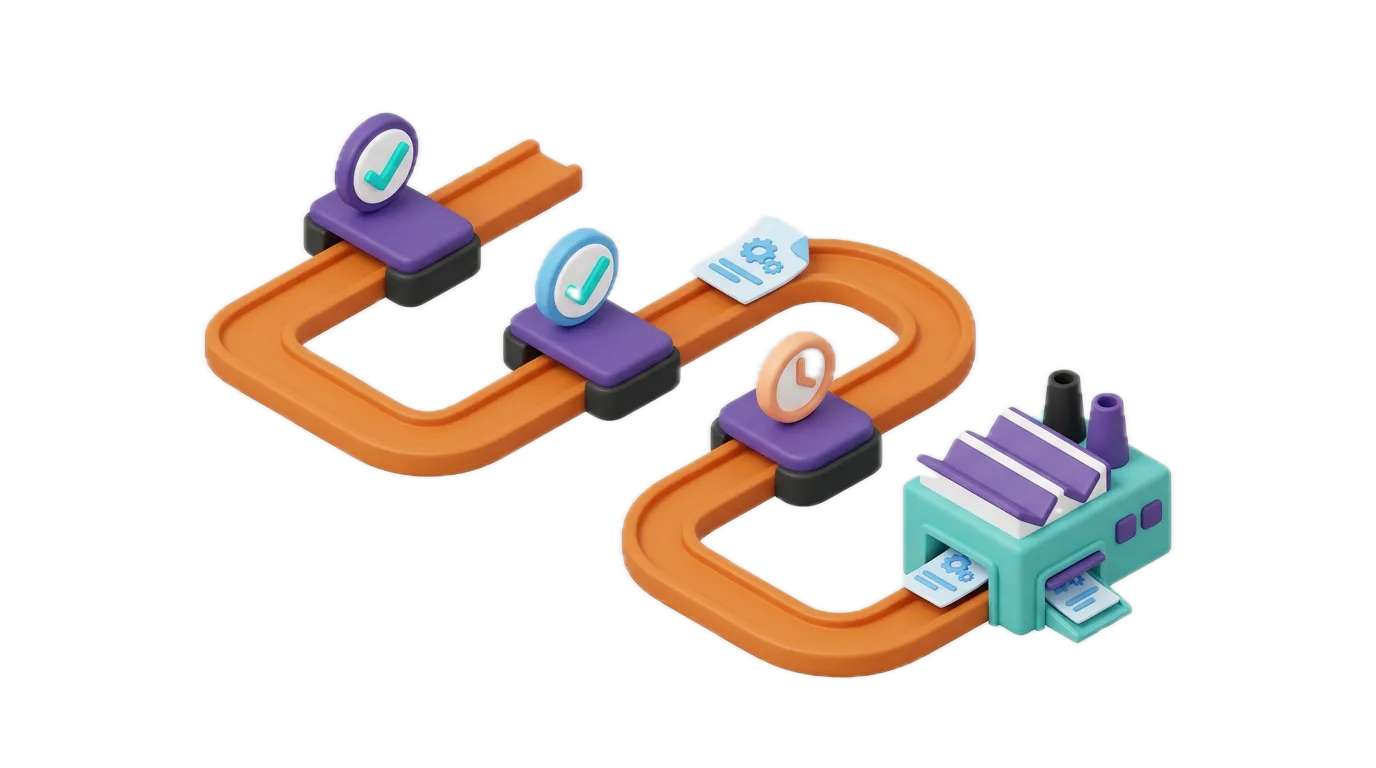 Engineering change moving through approval stations
